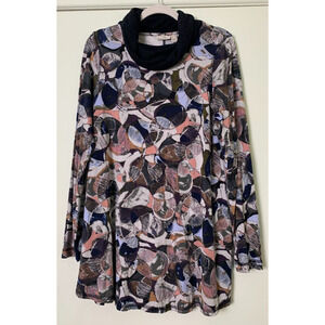 LOGO Lori Goldstein Womens Cowl Neck Top Sz XS Long Sleeve